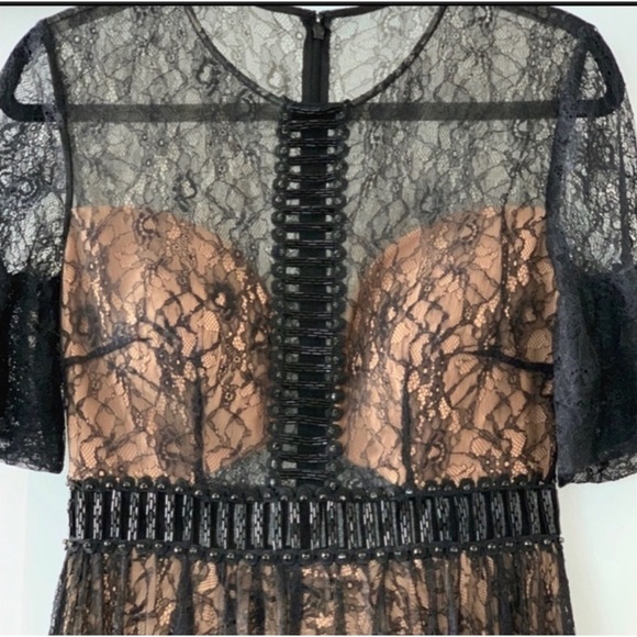 JOVANI Lace Embellished Cocktail Midi Dress‎ Size 4 - Picture 4 of 6